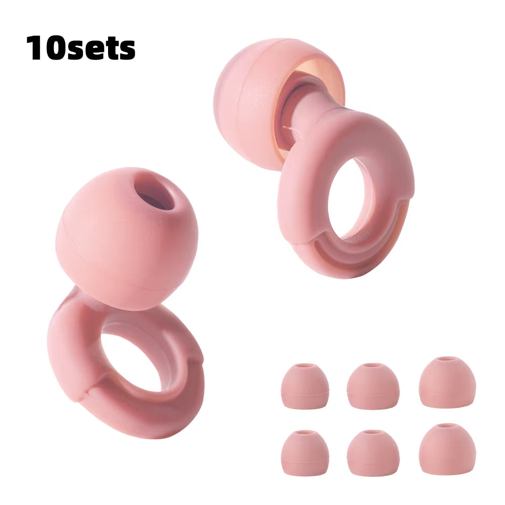 Quiet Ear Plugs for Noise Reduction – Super Soft, Reusable Hearing Protection for Sleep,Swim, Work 8 Ear Tips in XS/S/M/L
