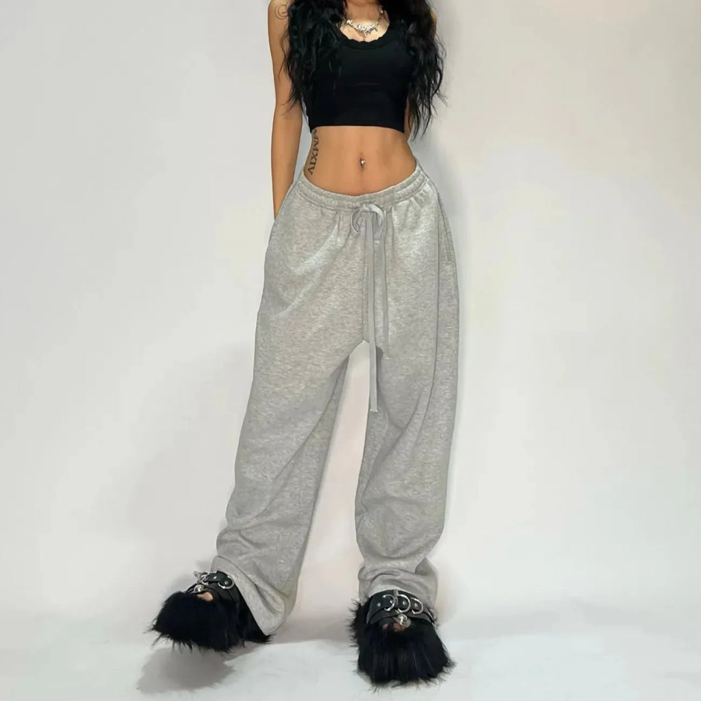 Y2K Embroidered Black Gray Casual Pants Camo Functional Tactical Functional Men'S Women'S Premium Jogging Drawstring Sweatpants