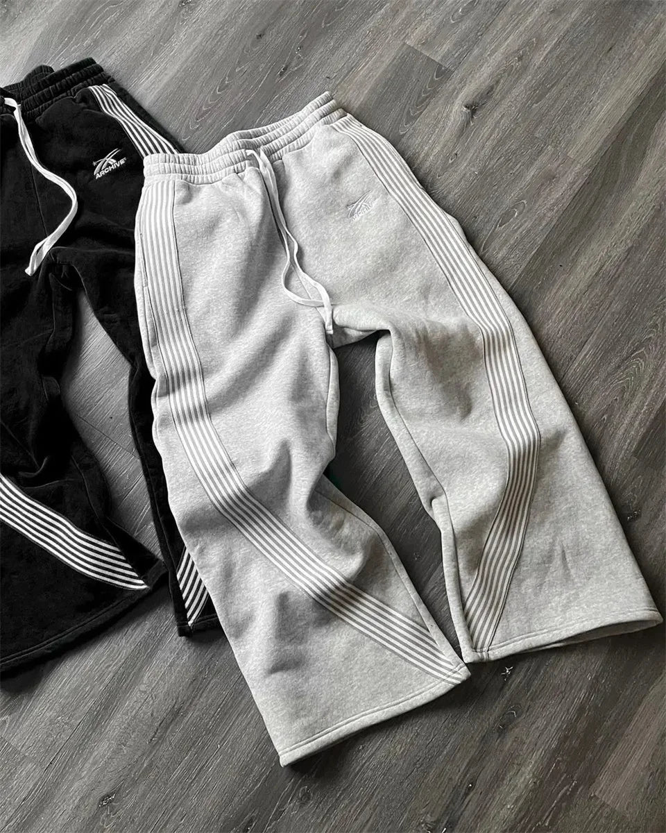 Y2K Embroidered Black Gray Casual Pants Camo Functional Tactical Functional Men'S Women'S Premium Jogging Drawstring Sweatpants