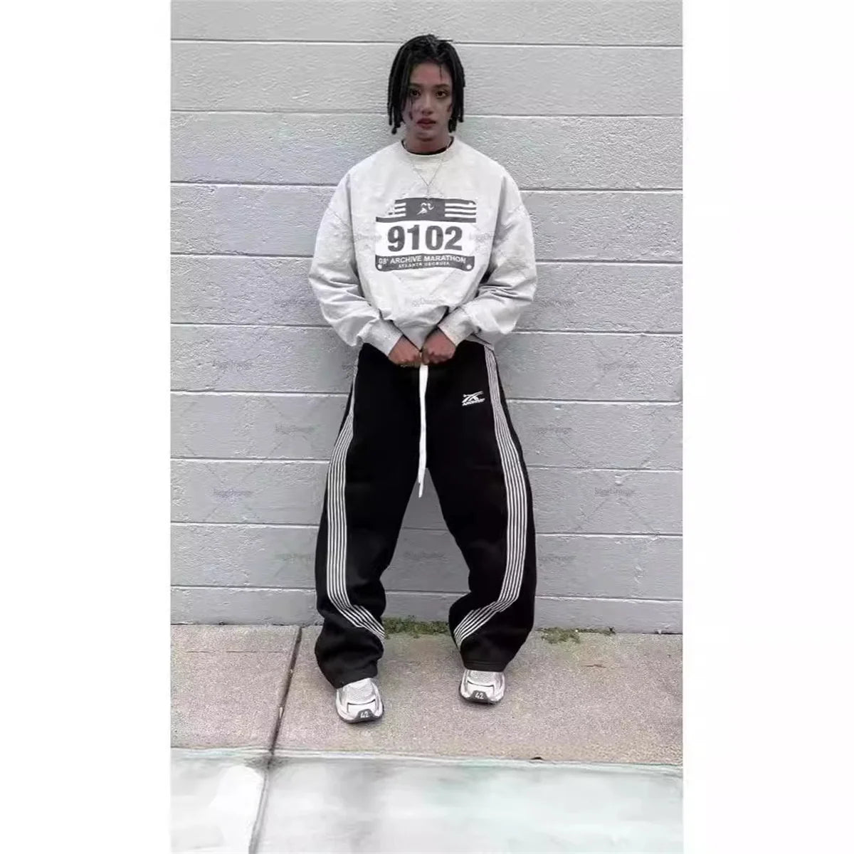 Y2K Embroidered Black Gray Casual Pants Camo Functional Tactical Functional Men'S Women'S Premium Jogging Drawstring Sweatpants