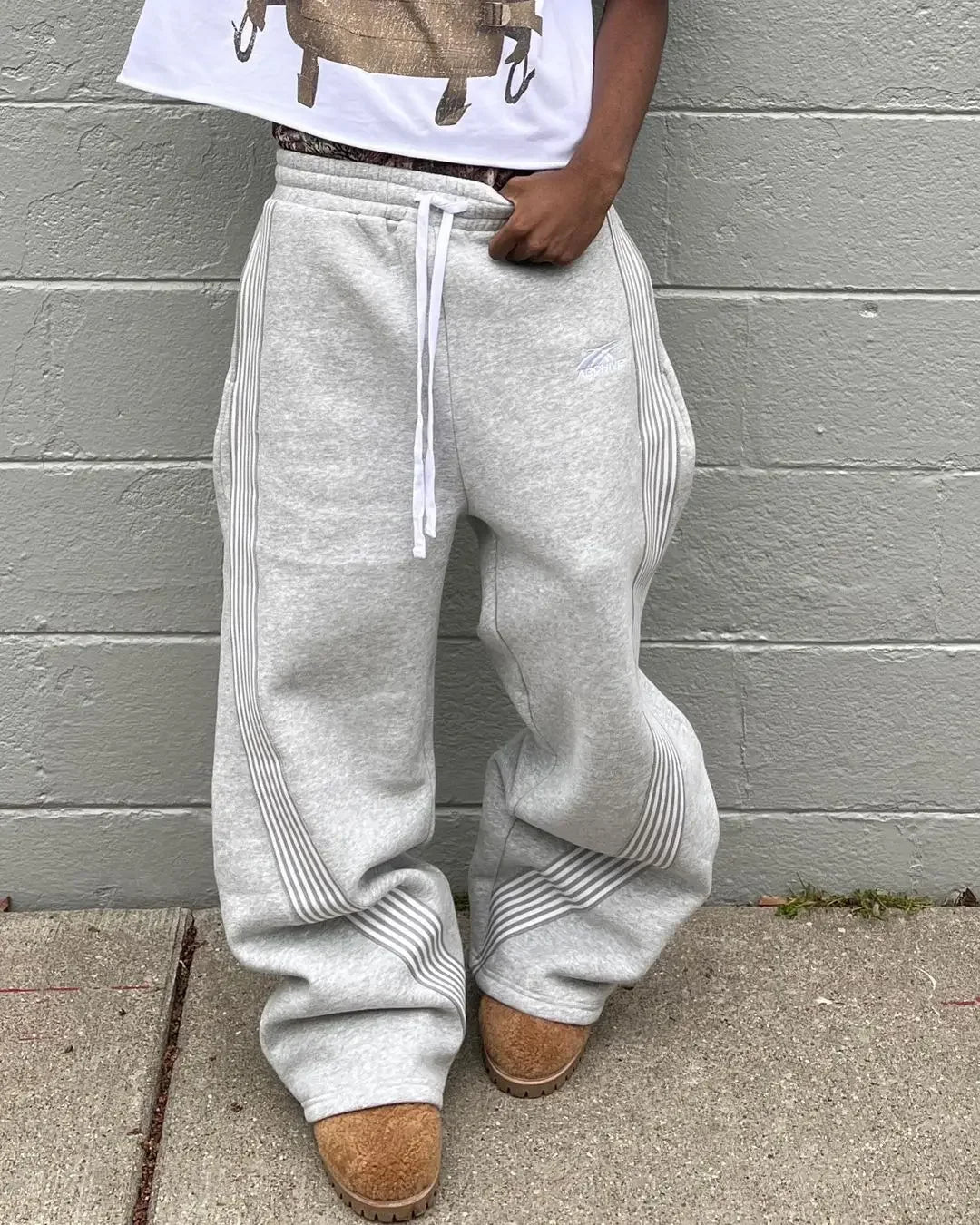 Y2K Embroidered Black Gray Casual Pants Camo Functional Tactical Functional Men'S Women'S Premium Jogging Drawstring Sweatpants