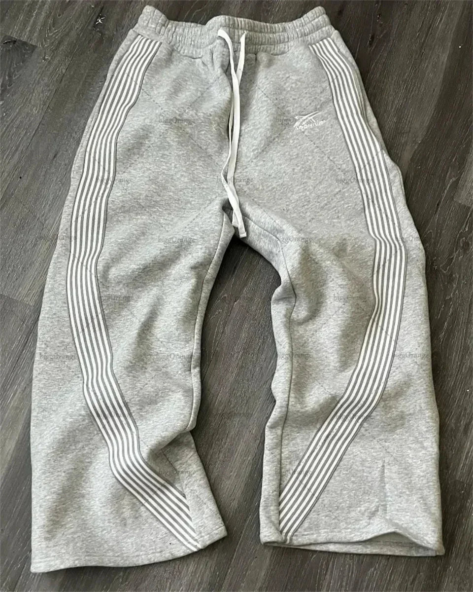 Y2K Embroidered Black Gray Casual Pants Camo Functional Tactical Functional Men'S Women'S Premium Jogging Drawstring Sweatpants
