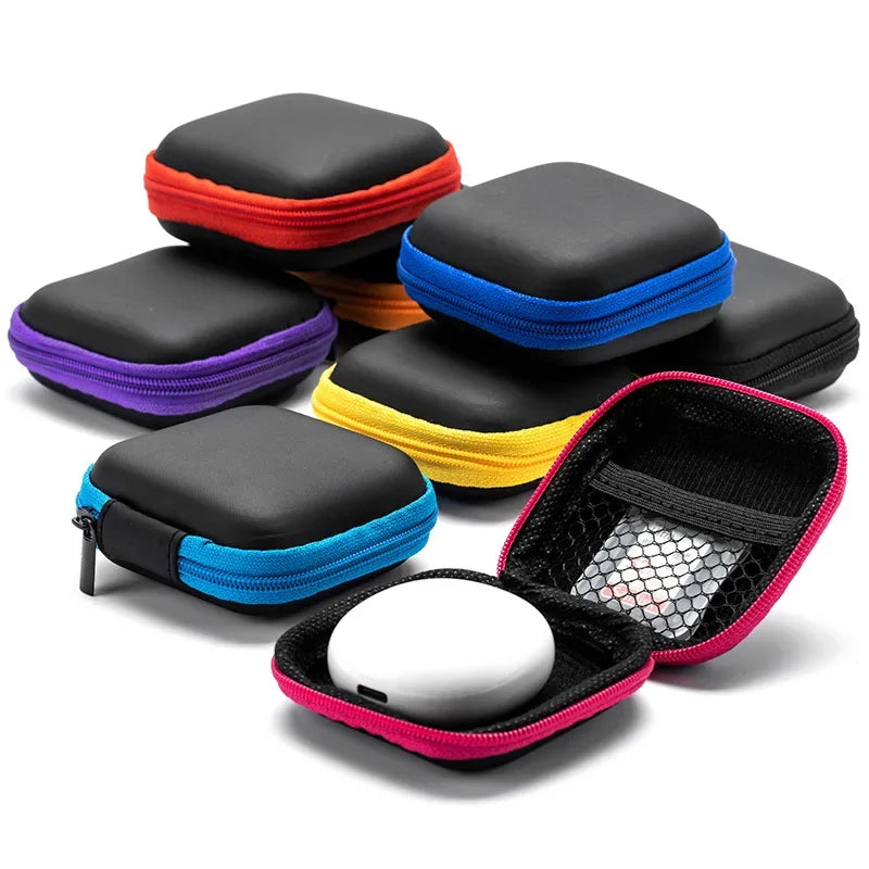 Portable Shockproof Headphone Case Earphone Bag Headset Storage Bag Hard Shell Earphone Accessories Memory Card USB Cable
