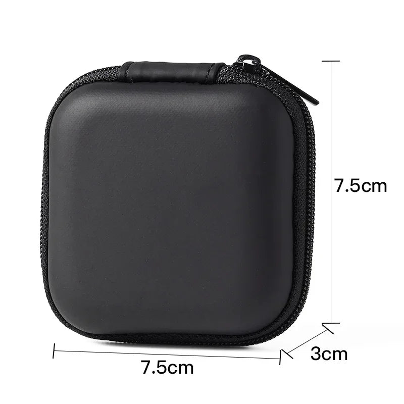 Portable Shockproof Headphone Case Earphone Bag Headset Storage Bag Hard Shell Earphone Accessories Memory Card USB Cable