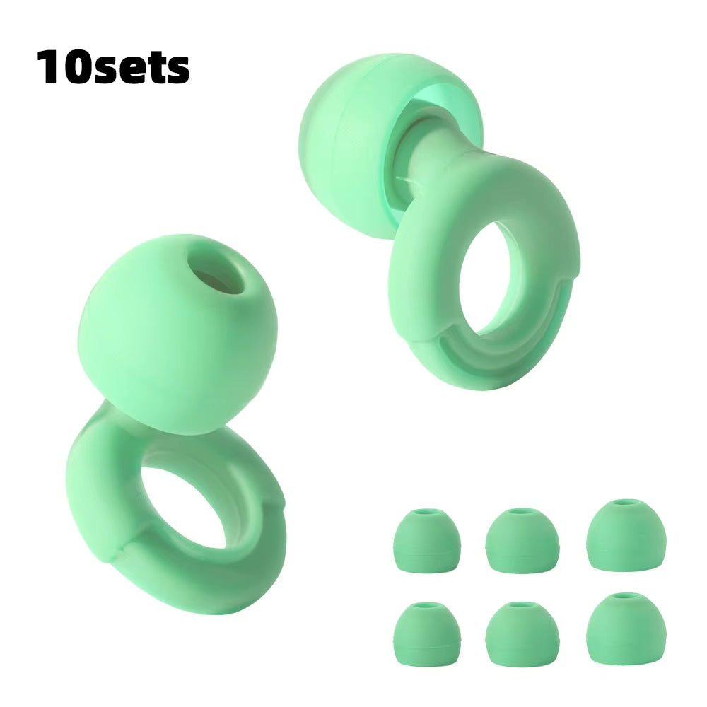 Quiet Ear Plugs for Noise Reduction – Super Soft, Reusable Hearing Protection for Sleep,Swim, Work 8 Ear Tips in XS/S/M/L